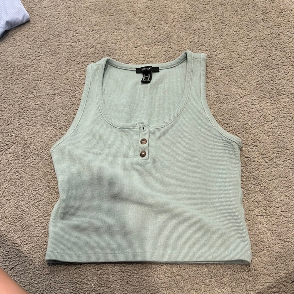 cute buttoned cropped tank